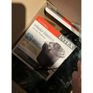 Air Pump 12 V DC Power 3 assorted nozzles , raft, mattress, pool float, camping